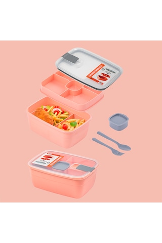 Porsima 3193 Vakumlu Sosluklu Bölmeli 2 Katlı Lunch Box Saklama K
