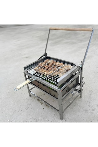 Teknomangal Ph302 Hareketli Mangal Paslanmaz Çelik 40x30 Cm Izgara Telli Diğer
