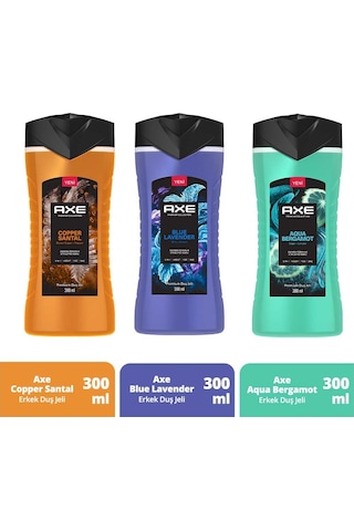 Axe Premium Collection Aqua Bergamot + Blue Lavender + Copper Santal Duş Jeli 3 x 300 ML