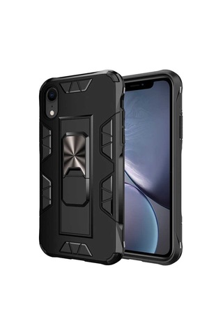 Apple Uyumlu iPhone XR 6.1 Kılıf Zore Volve Kapak-Siyah