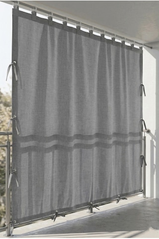 Ceylan Home Üstten Halkalı, 3 Tarafı Kuş Gözlü Bahçe Brandası Balkon & Teras Perdesi Gri