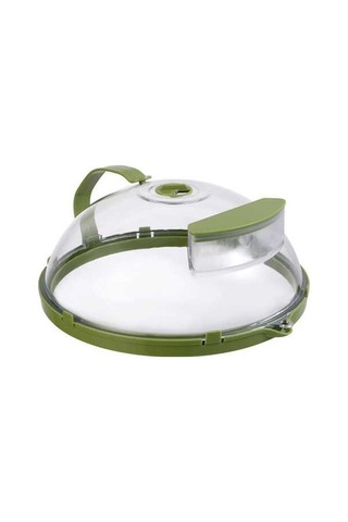 Ulzyvf Pratik Mikrodalga Yiyecek Saklama Kabı - Buhar Delikli, Su Hazneli, Kulplu Yeşil Yeşil
