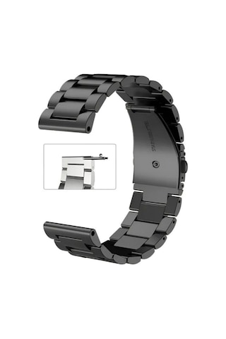 22mm Siyah Paslanmaz Çelik Saat Kordonu Akıllı Pimli, Modern Ve Dayanıklı Metal Saat Kayışı Diğer