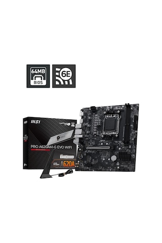 Msı Pro A620am-g Evo Wıfı6e Ddr5 Hdmı-dp Pcıe 4.0 Am5 Matx