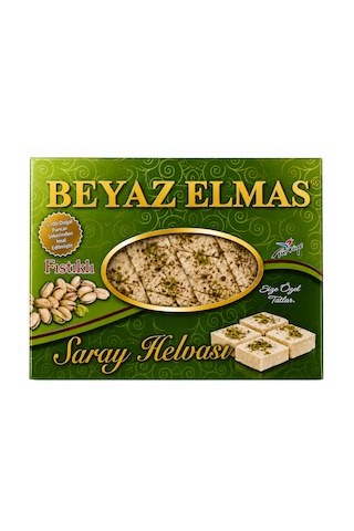 Beyaz Elmas Fıstıklı Saray Helvası 250 Gr - %100 Doğal Pancar Şekerinden Üretilmiştir - Antep Fıstıklı Geleneksel Tel Helva