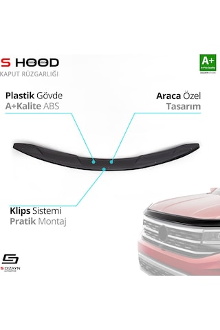 S-dizayn Nissan Qashqai Abs Plastik Kaput Rüzgarlığı 2014-2016 A+kalite