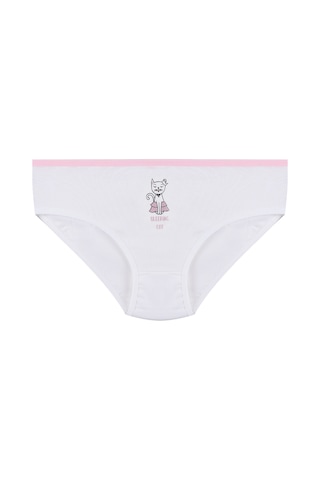 Kız Çocuk 6'lı Sevimli Fare Desenli Slip 1054 Beyaz