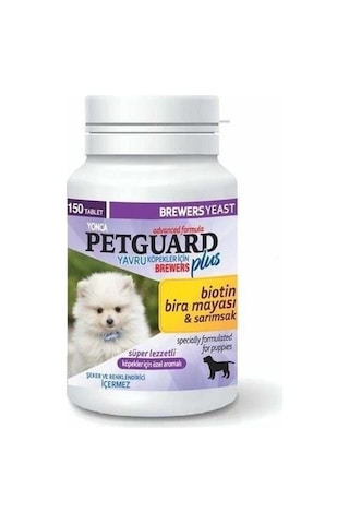 Petguard Yavru Köpekler Için Biotin Ve Sarımsaklı Bira Mayası Tableti 150 Adet