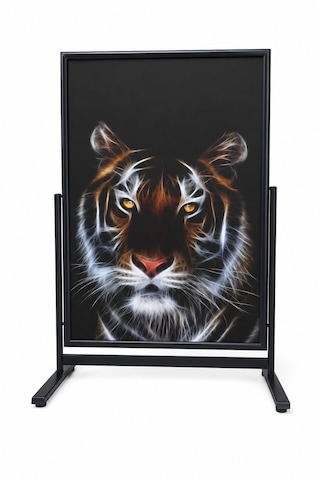 B2 50x70 Cm Siyah Çift Iki Taraflı Kısa Ayak Alüminyum Reklam Poster Kaldırım Pano