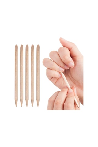 Nail Art Pedikür Peeling Çift Uçlu Tırnak Tırnak Eti İtici Pedikür İtici Turuncu Ahşap Çubuklar 05