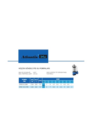 Atlantis Drn 8-0.25m 0.34 Hp 220v Pis Su Dalgıç  Pompa