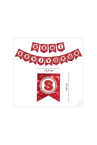 Seni Seviyorum Karton Banner, 190 cm