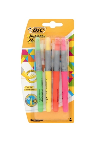 Bic Highlighter Fosforlu Kalem 4'Lü Set Çok Renkli