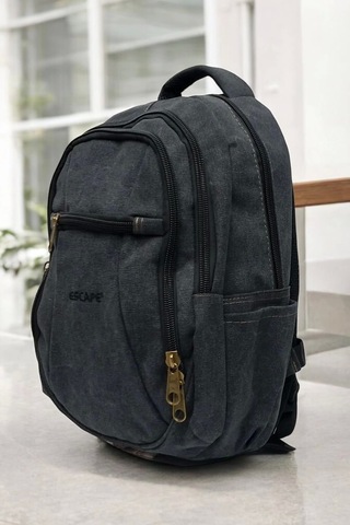 Antrasit Kanvas Kumaş 15,6 İnç Laptop -okul Sırt Çantası Renkli Çok Renkli