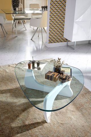VitrA, Yeni Nesil Modern Elips Geometrik Orta Cam Sehpa, Beyaz