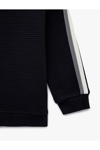 Koton Bisiklet Yaka Uzun Kollu Pamuklu Oversize Sweatshirt Lacivert 6smb10096tk Lacivert