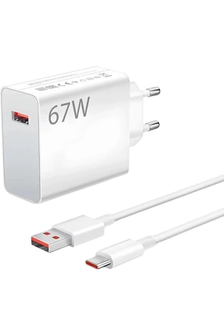 67w Type-c Şarj Adaptörü Ve Kablo Seti, Hızlı, Apple iPhone Redmi Huawei Uyumlu 67 W