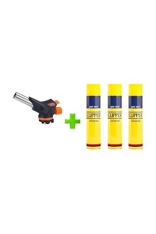 Depomega Ws-509c 1300 Derece Profesyonel Pürmüz Kafa Çakmak + Gaz 3 Adet Çok Renkli