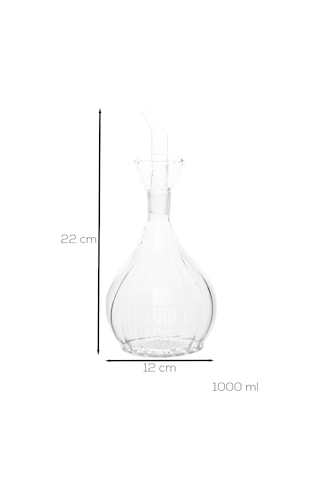 Porsima 410 Borosilikat Cam Yağdanlık Yağlık Sirkelik 1000ml Şeffaf