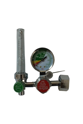 Galena Vanalı Oksijen Tüpü Başlığı Manometresi 15L/Dk
