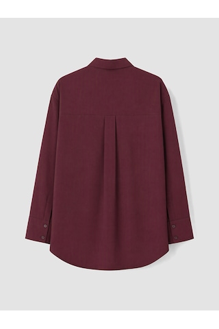 Lcw Modest Bordo Poplin Kadın Gömlek Tunik