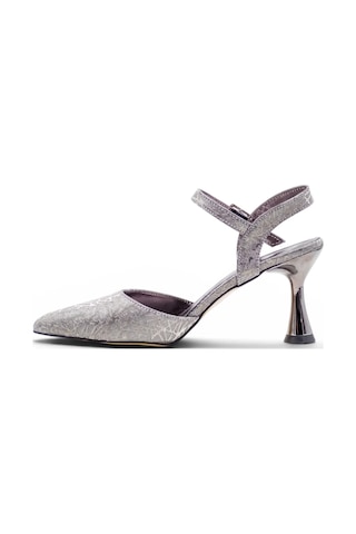 Hbz 0615 Simli Kadın Stiletto Platin