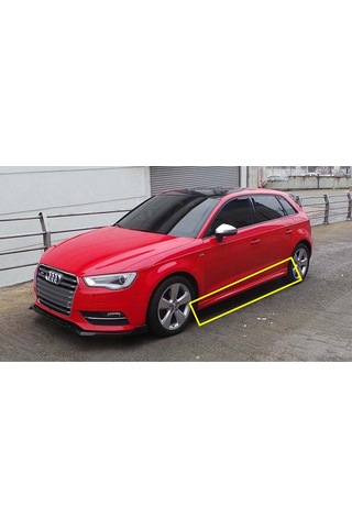 Audi A3 8v Hb Aero Yan Marşpiyel Seti Plastik 2 Adet Mat Siyah 2012-2019 Karlık+ek+bodykit