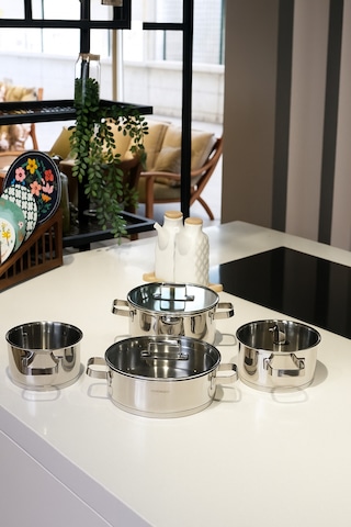 Cocinero 1097 Gloss 8 Parça Çelik Tencere seti Gümüş