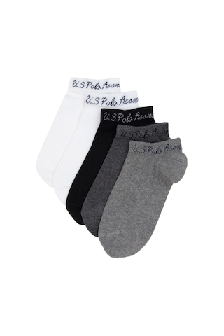 U.S. Polo Assn. 5' Li Patik Çorap James Cora GRİ MELANJ