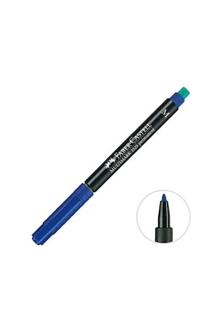 Faber-castell Permanent Asetat Ve Cam Kalemi S Uç 0.4 Mm Mavi - 10 Adet Toptan Paket