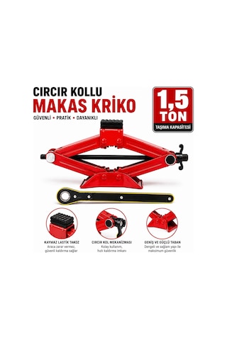 Cmc Tools 1,5 Ton Cırcır Kollu Makas Kriko 110-390 Mm Oto Araç Lastik Krikosu