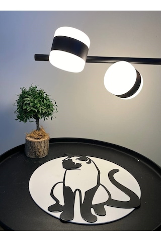 Kedi Desen Lazer Kesim Metal Tablo