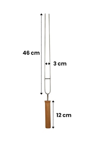 Çatal Uçlu Barbekü Mangal Şişi 62 Cm