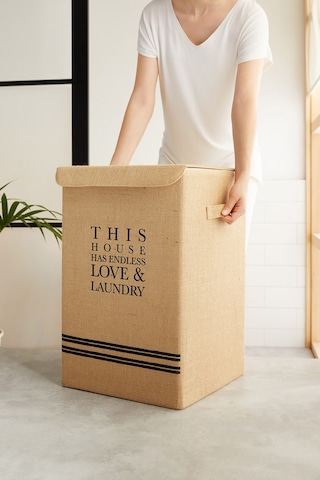 Ocean Home Textile Jüt Çamaşır Kutusu 36 x 36 x 56 cm