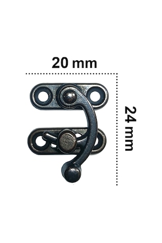 Küçük Yay Gözü Kancalı Kilit Oksit 4 Adet Kutu Sandık ve Kapak Klipsi 20x24 mm
