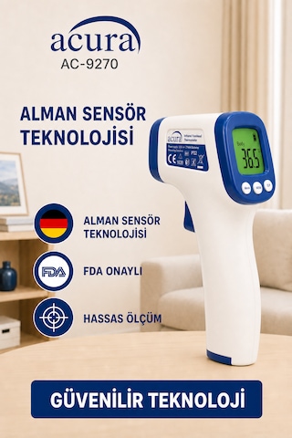 Acura Ac-9270 Yeni Tasarım Fda Onaylı, Alman Sensörlü Temassız Ateş Ölçer
