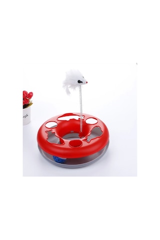 Mixpet Yaylı Fareli Dönen Toplu Kedi Oyuncağı 24.5 x 24.5 x 7 CM