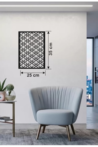 Geometrik Kafes Desenli Ahşap Duvar Tablosu - 25x35 Cm Lazer Kesim Dekoratif Pano Renkli