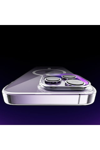 Apple Uyumlu iPhone 15 Pro Max Kılıf Sararmaz Sert Şeffaf Magsafe Özellikli