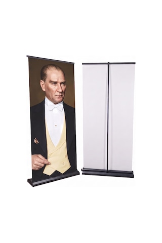 Atatürk Poster Baskılı Pro Roll Up Banner 100x200cm No:4 Diğer