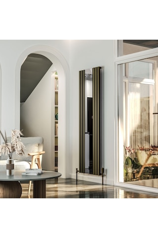 Lojimax Alüminyum Aynalı Dikey Radyatör Siesta Mirror 1800x554mm 6 Dilim Mat Bronz 1629 W Yüksek Isıl Güç