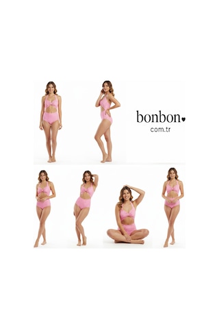Bonbon Kadın Puantiye Desenli Boyundan Bağlamalı Sırtı Açık Body Bb2324 Siyah