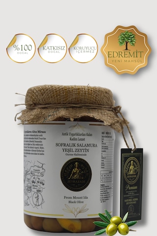 Zeyrazade Doğal Sofralık Salamura Yeşil Zeytin-1 Kg