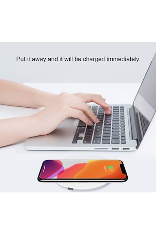 Pazly 15w Type-c Kablosuz Şarj Pedi, 5v-12v, Siyah/beyaz, Hızlı Şarj, Cep Telefonu Uygun