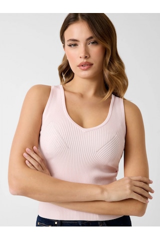 Guess Kolsuz V Yaka Stella Atlet Triko Kadın Pembe Triko W6rr36z0132-a627 Pembe