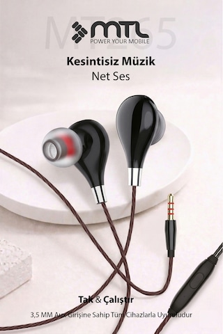 3.5 Mm Jack Girişli Stereo Kulak İçi Silikonlu Kablolu Kulaklık Yüksek Ve Bas Kalitesi Diğer