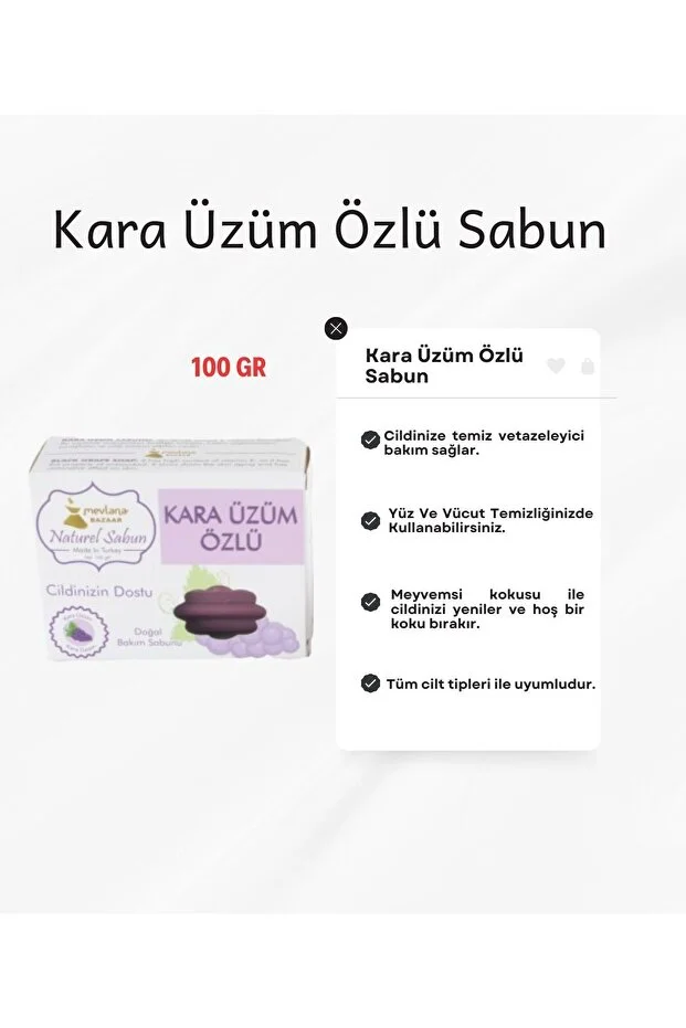 Mevlana Bazaar Karaüzüm Özlü Doğal Sabun