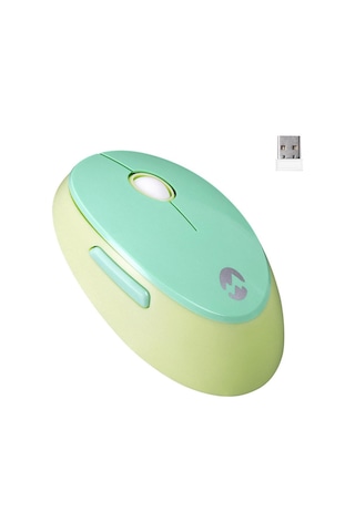 Everest Round Km-6282 Renkli Tuşlu Yeşil Kablosuz Q Multimedia Klavye + Mouse Set Optik