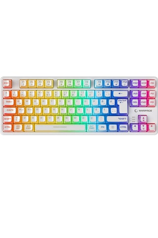 Zephyra Tkl Rgb Beyaz Sessiz Türkçe Q Gaming Klavye Keyboard Oyuncu Klavyesi Kompakt Profesyonel