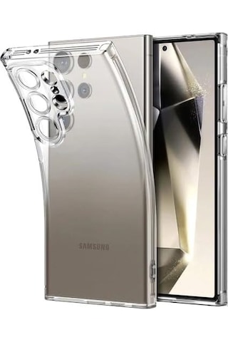 Samsung Galaxy Uyumlu S25 Ultra Kılıf İnce Kamera Koruma Şeffaf Silikon
